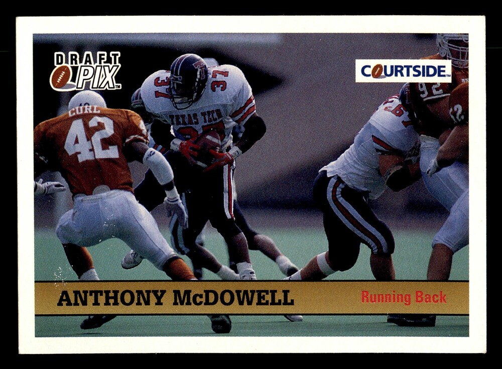 1992 Courtside Draft Pix #56 Anthony McDowell Football Card Texas Tech